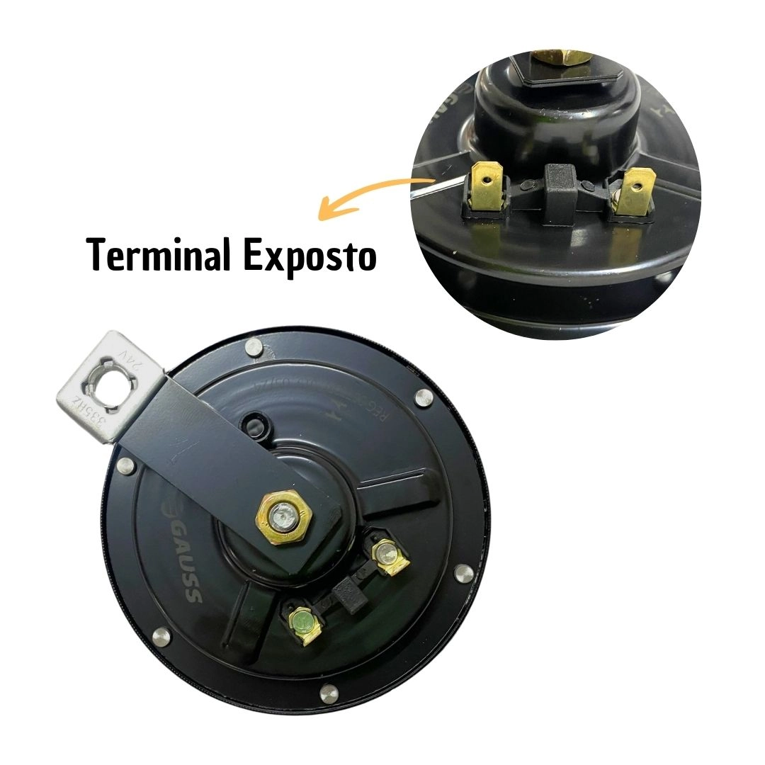 Buzina Disco 24V Som Para Caminhão MB Universal Gauss Buzina Disco 24V Som Para Caminhão MB Universal Gauss