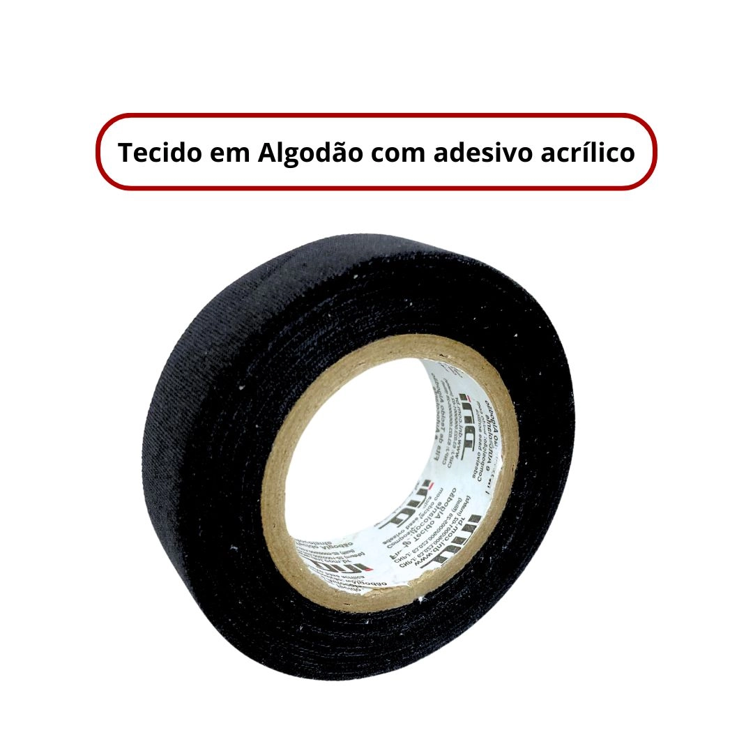 Fita Isolante Tecido 10m Chicote Elétrico Autocolante Fita Pano Anti Chama DNI5023 Fita Isolante Tecido 10m Chicote Elétrico Autocolante Fita Pano Anti Chama DNI5023