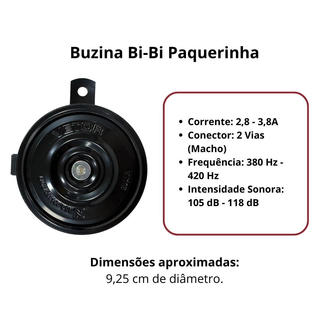 Buzina Bi-Bi Bibi Paquerinha 12v 2 Vias Para Ford EcoSport Fiesta Hatch Ka Vetor 7S5513802-DA