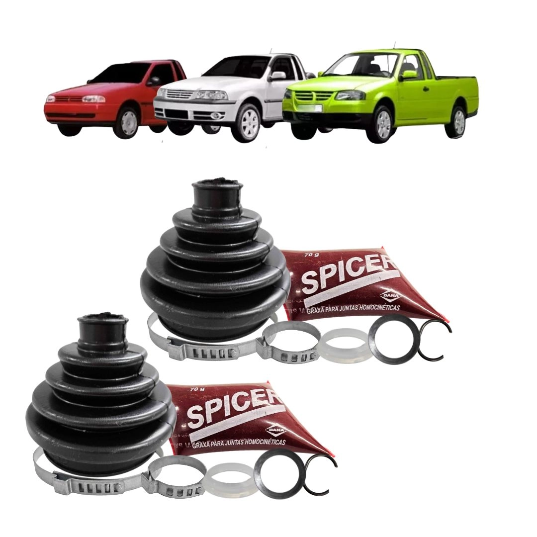 Par Kit Reparo Coifa Homocinetica Para Saveiro 1.6 AP 96 a 09 Roda