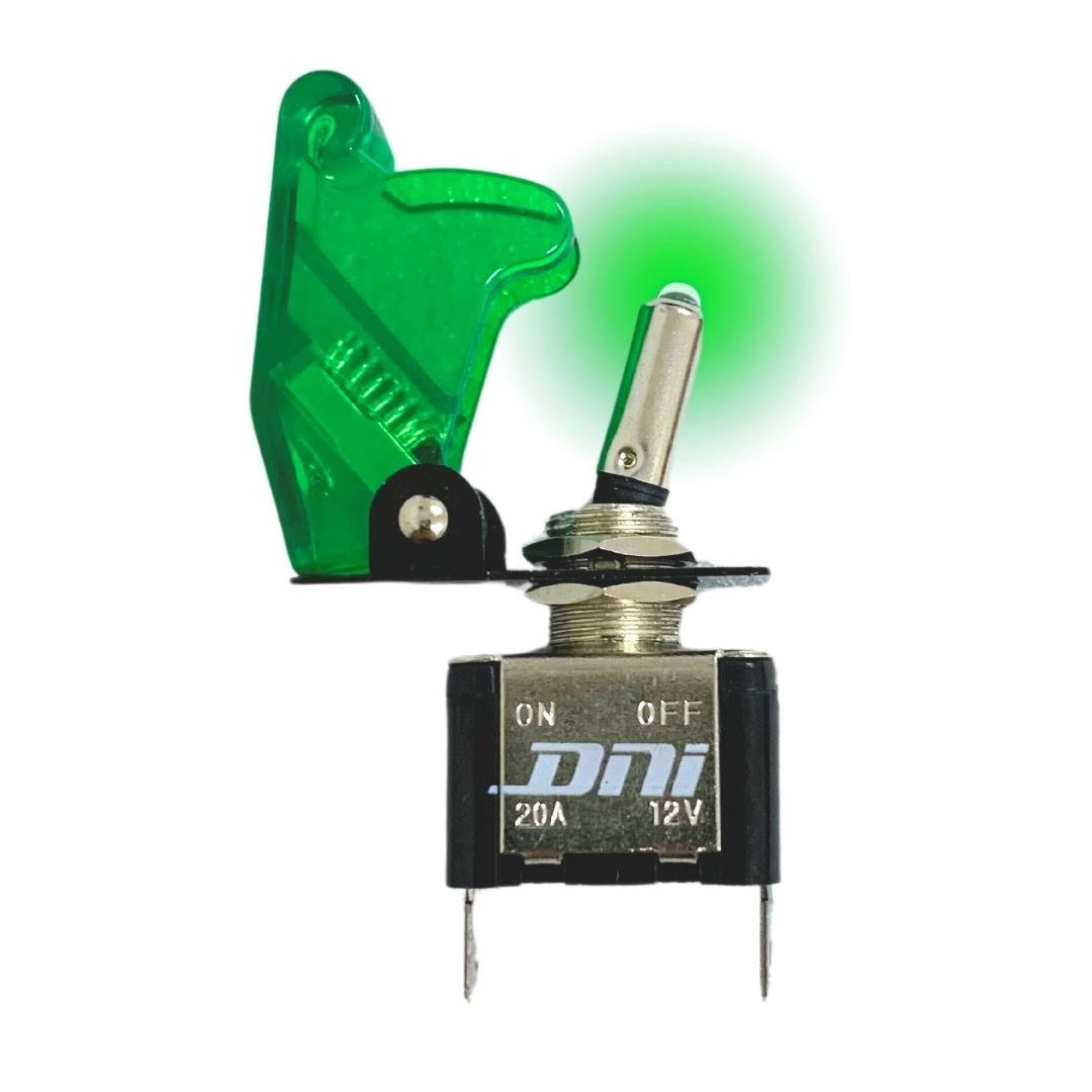 Chave Botão Liga Desliga 2 Posições 12v LED Verde Tipo Caça