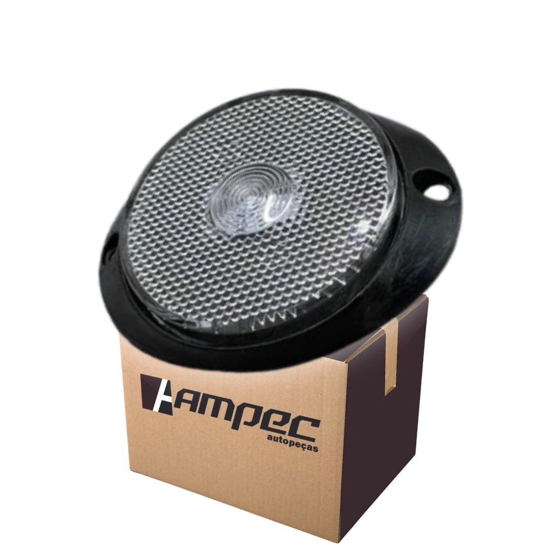 Lanterna Lateral Implemento P 65mm Com Suporte Frontal LED Cristal Para Carreta Caminhão Trailer Reboque 