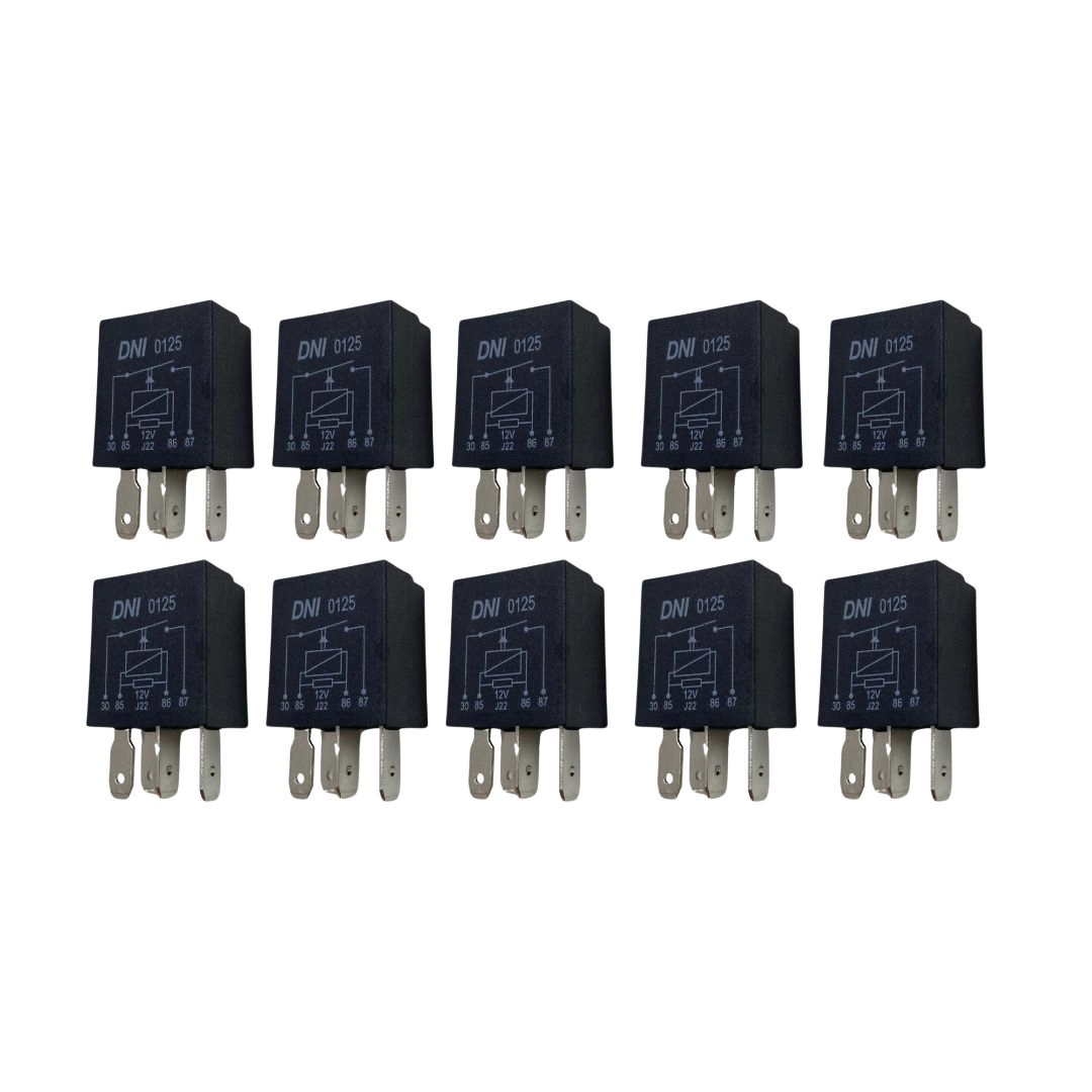 Kit 10 Mini Rele Auxiliar 12V 40a 4 Pinos Resistor Universal Kit 10 Mini Rele Auxiliar 12V 40a 4 Pinos Resistor Universal