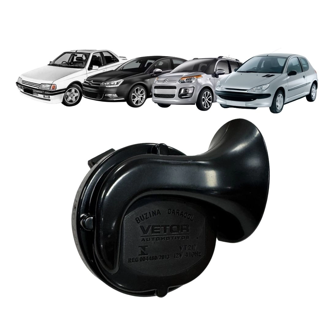 Buzina Tipo Caracol 12v Para Peugeot 206 405 Citröen C3 C5 Original Vetor Vt217