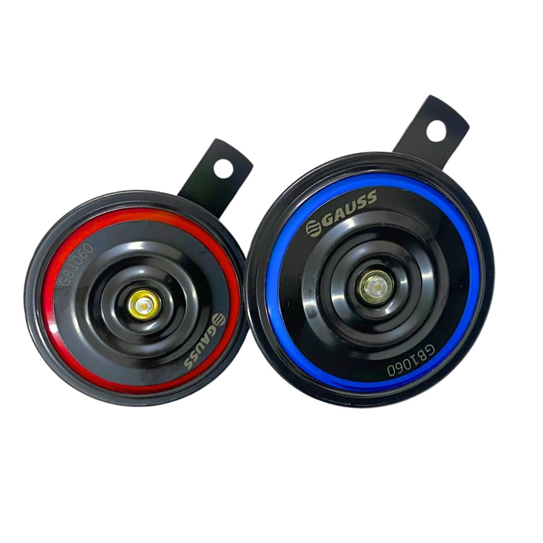 Buzina Disco Par 12V Universal Gauss Grave Agudo 2 Tons 92mm