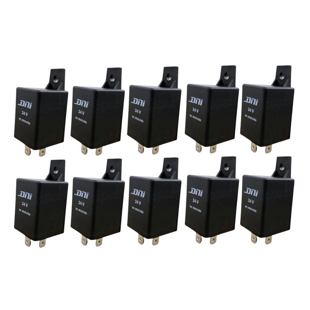 Kit 10 Rele Comando Seta Pisca Caminhão Ônibus 24V 500W Kit 10 Rele Comando Seta Pisca Caminhão Ônibus 24V 500W