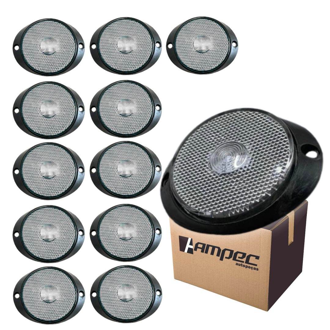 Kit 12 Lanternas Lateral Led Caminhão Carreta Frontal Cristal