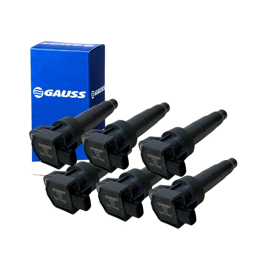 Kit 6 Bobinas de Ignição Tipo Caneta 12V 2 Pinos Para Hyundai Azera 3.3 V6 Sonata 3.3 V6 Kia Sorento 3.5 V6 Magentis Gau