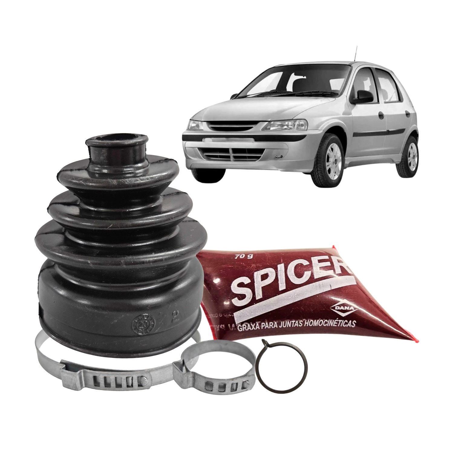 Par Kit Reparo Coifa Homocinetica Para Celta 1.4 03 a 06 Roda