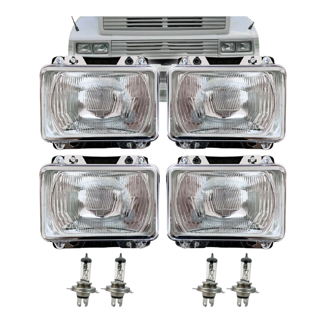 Kit 4 Farol ParaMb Mercedes Bicudo + Lâmpada 24v Nino