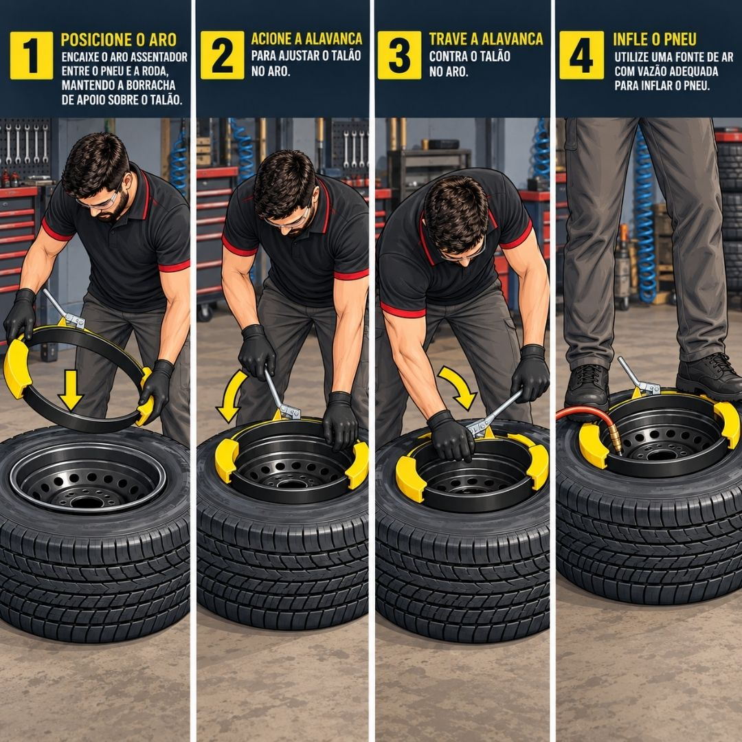 Aro Assentador de Talão de Pneu Aro Lacrador Vedador de Talão Anel de Vedação para Borracharia Auto Center Pneu Sem Câmara Tubeless Passeio SUV Utilitários Aro Assentador de Talão de Pneu Aro Lacrador Vedador de Talão Anel de Vedação para Borracharia Auto Center Pneu Sem Câmara Tubeless Passeio SUV Utilitários