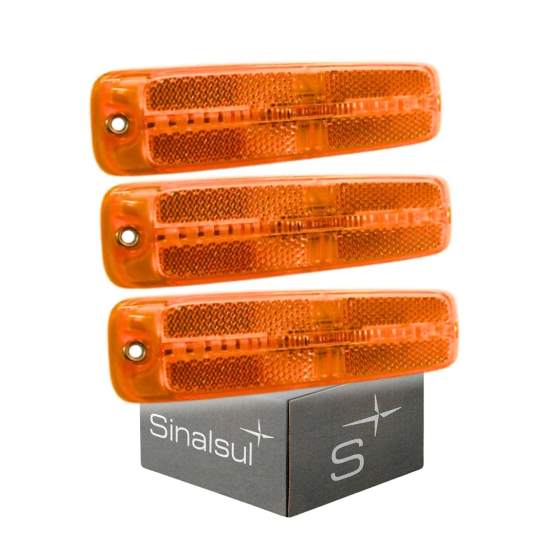 Kit 3 Lanterna Posição Lateral Retrorrefletor LED Amarela