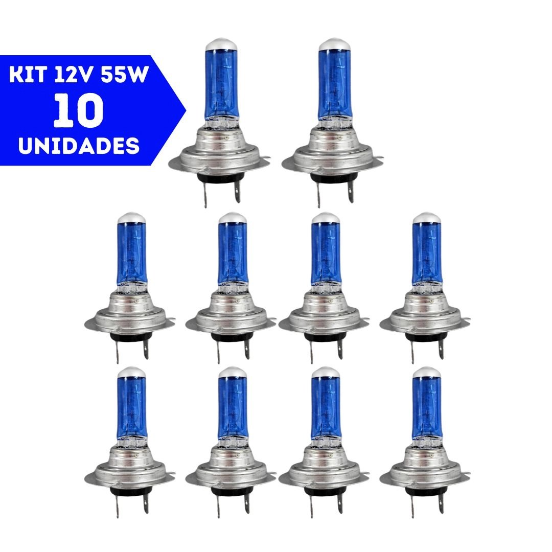 Kit 10 Lâmpada Super Branca H7 12v 55w Lâmpada Branca GL61H7