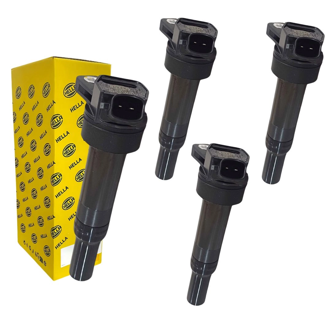 Kit 4 Bobina de Ignição Para Kia Soul 1.6 2014 a 2019 Hella
