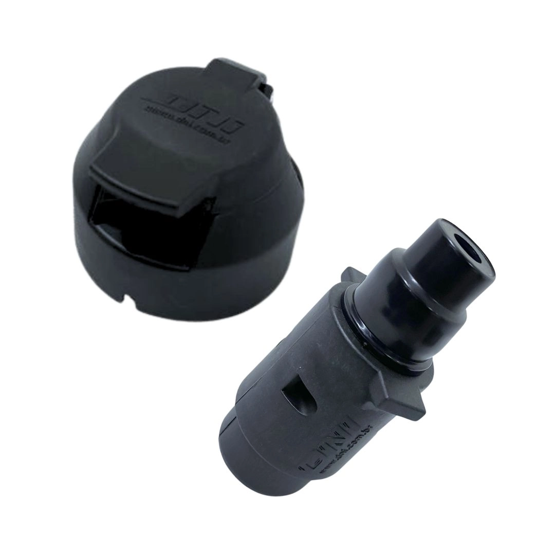 Kit Tomada 6 Polos Macho e Femea Carretinha Reboque Plug Tomada Carretinha Trailer 6 Polos Femea e Macho