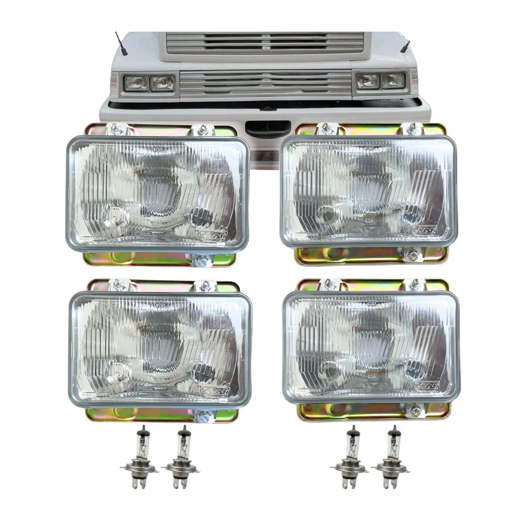 Kit 4 Farol Para MB Bicudo 93 a 04 + lâmpada 12V