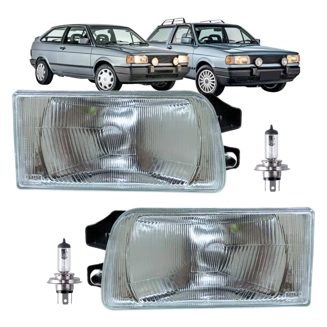 Par Farol Para Gol Parati Quadrado 1991 a 1995 Lente Vidro