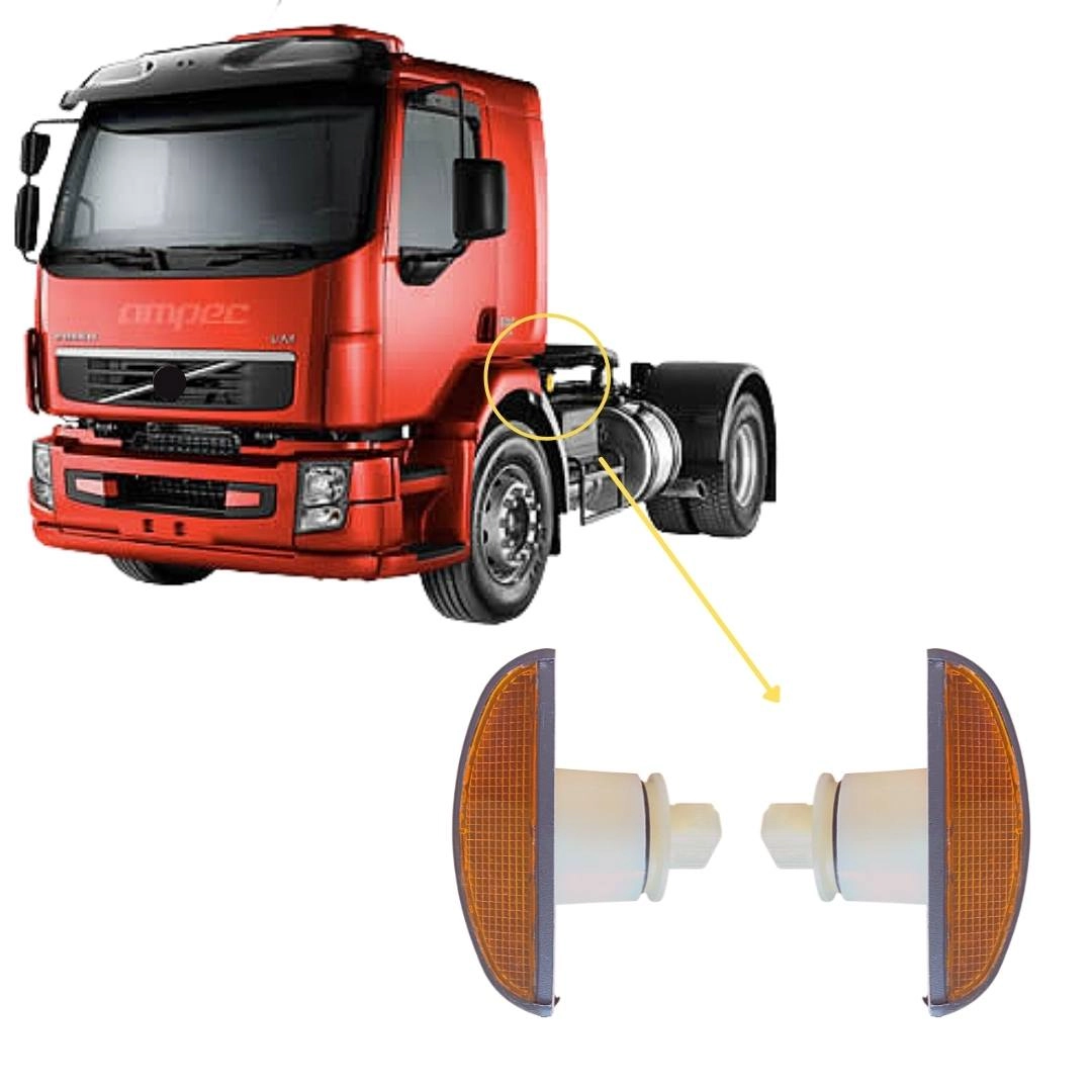 Par Lanterna Lateral Paralama Para Volvo VM c/ Soquete