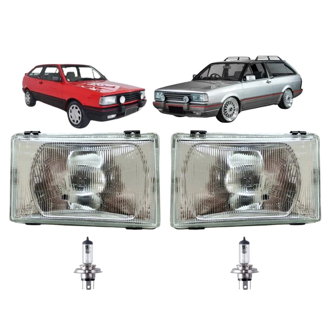 Par Farol Para Gol Parati Quadrado 87 a 90 Vidro Menor Curto