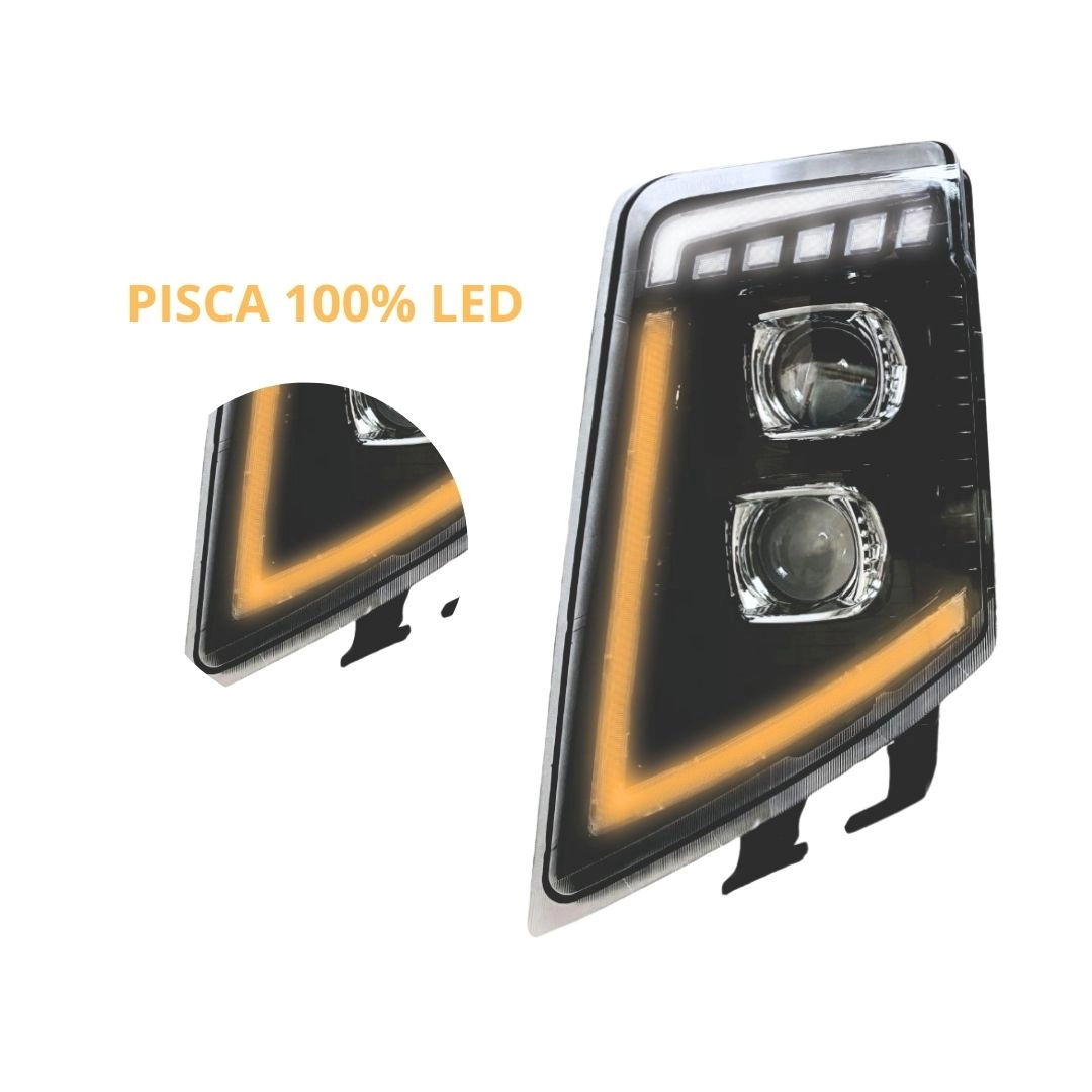 Farol Principal Dianteiro e DRL Full LED Para Volvo FM FH 2009 a 2014 Lado Esquerdo 21035638 Farol Principal Dianteiro e DRL Full LED Para Volvo FM FH 2009 a 2014 Lado Esquerdo 21035638