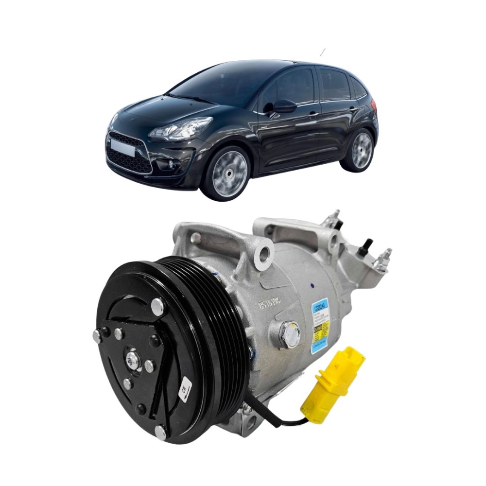 Compressor Ar Para Citroen AirCross 1.4 1.6 2009 a 2012 Citroen C3 1.4 1.6 2009 a 2012 Peugeot 207 2009 a 2012 Original 