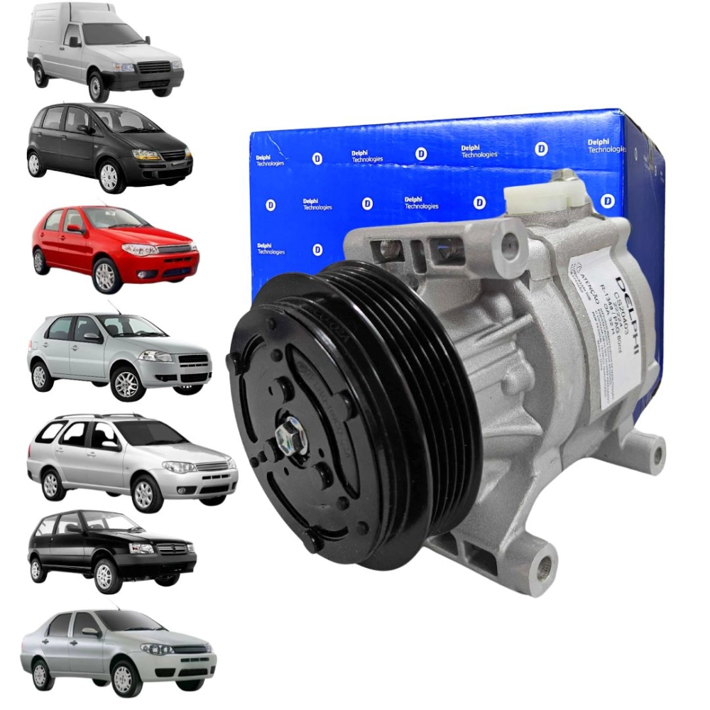 Compressor Ar Para Fiat Fiorino Idea Uno Palio Punto Palio Weekend Siena Strada 1.0 1.3 1.4 2004 a 2009 Delphi CS20403