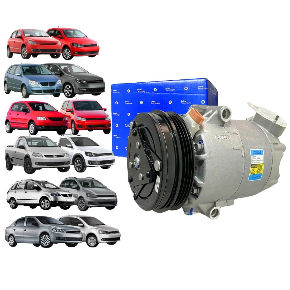 Compressor Ar Para Gol G5 G6 Polo Fox Saveiro Spacefox Voyage 1.0 1.6 2008 a 2015 Delphi CS20053