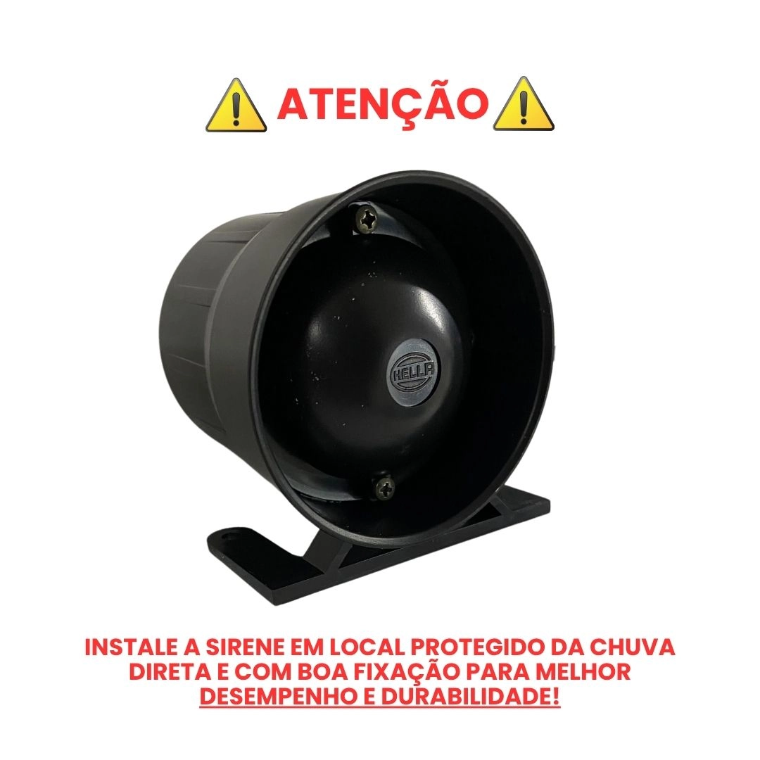 Sirene de Marcha Ré Intermitente Bivolt 12V 24V Universal 80dB a 110dB Alta Durabilidade Hella 3SL009148541 Original