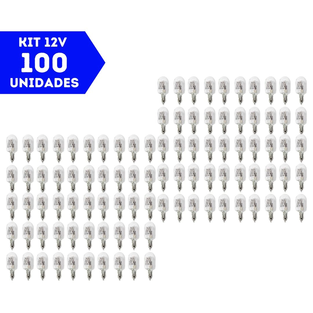 Kit 100 Lâmpadas 12v Pingo D’Água Grande 5w Miniatura Pingão