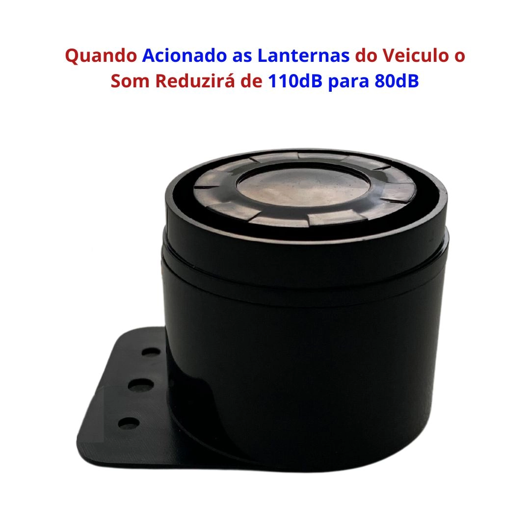 Sirene Marcha Ré Intermitente 110dB/80dB Bivolt 12v/24v Sirene Ré Caminhão Van Onibus  DNI4127