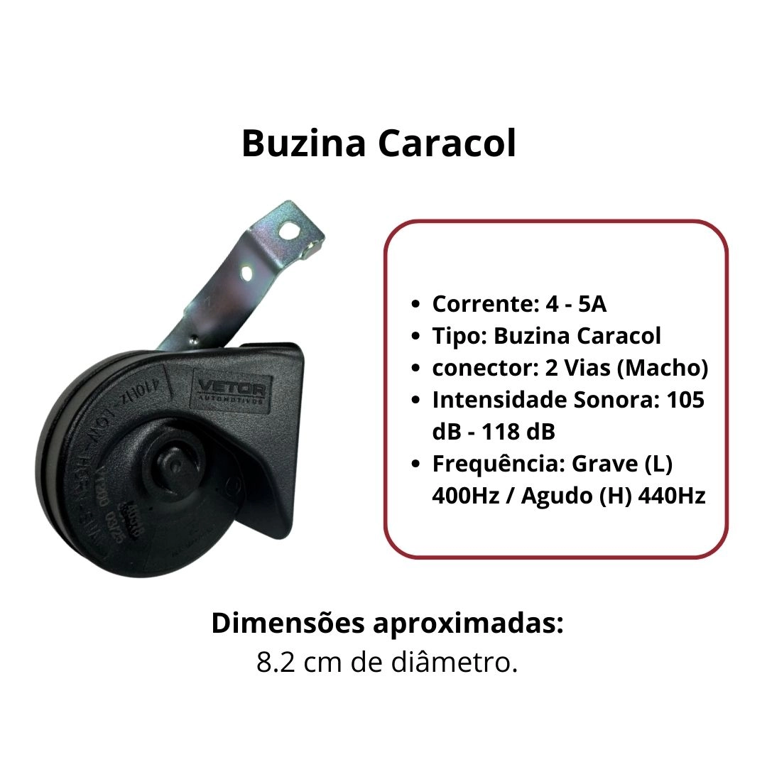 Buzina Caracol 12v Elétrica Carro Para Ford EcoSport Focus Hatch New Fiesta Vetor 2M5T16802-BB
