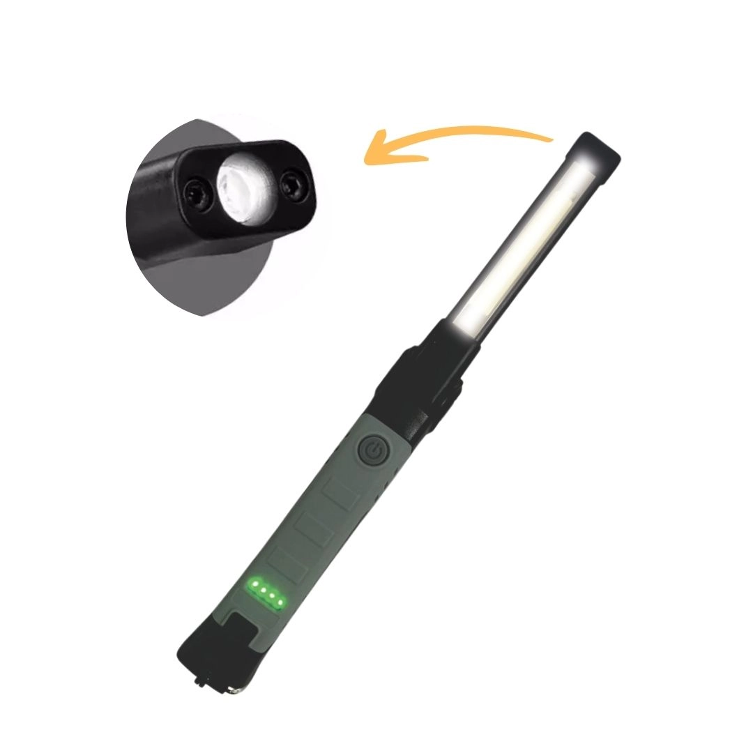 Lanterna Magnetica Gancho Led Recarregavel Dobravel Hella