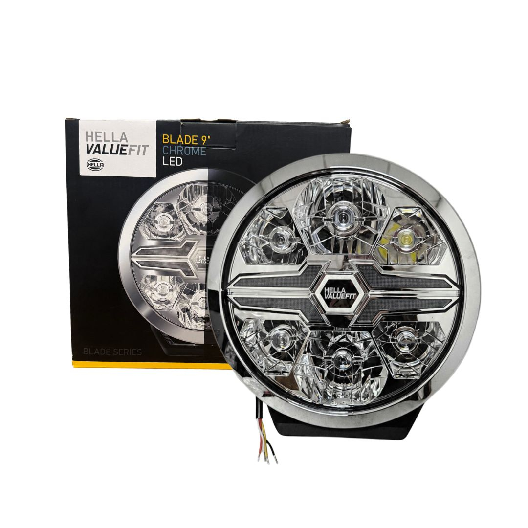 Farol 9 Polegadas LED 22cm Original Hella Blade Drl Branco/Âmbar 18W 12/24V Bivolt