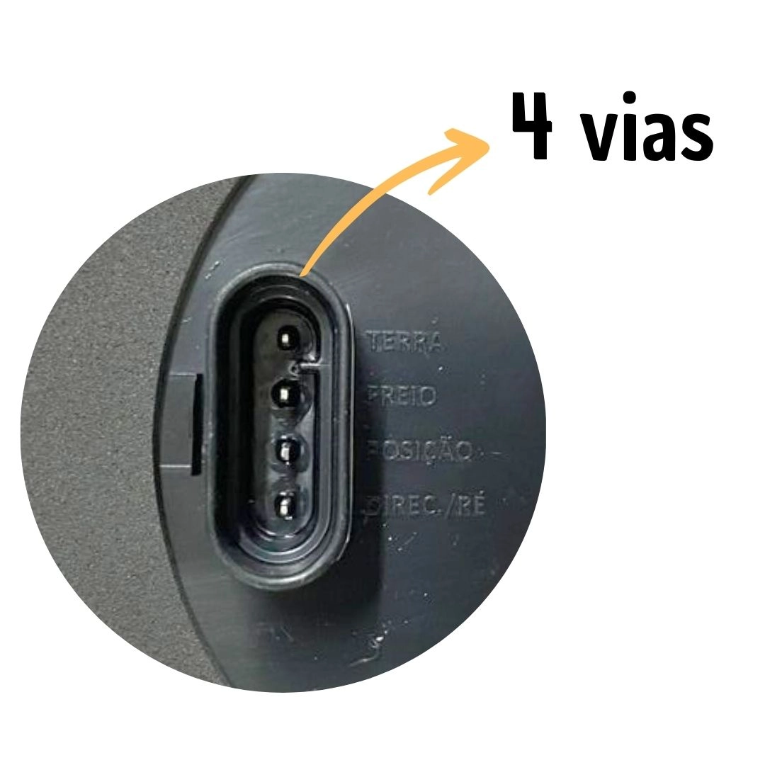 Lanterna Traseira LED Redonda Bivolt 135mm 4 Vias Seta Freio Posição Universal Caminhão Carreta Sinal Sul