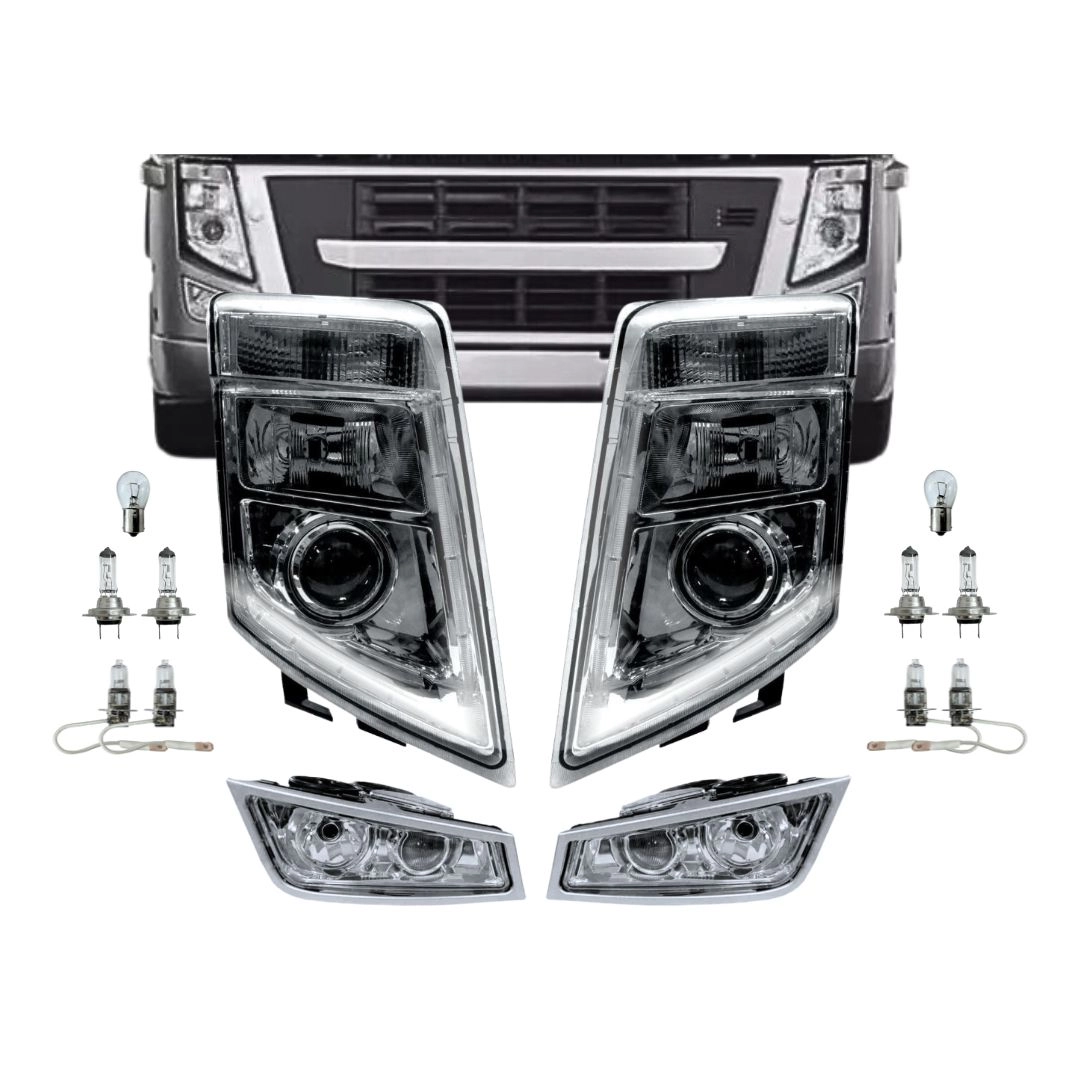 Kit Farol Principal Auxiliar Duplo Para Volvo FM FH