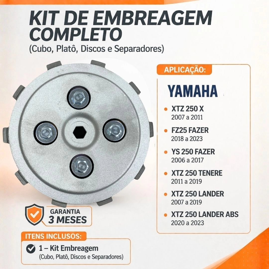 Kit Embreagem Completo Para Yamaha Lander Tenere Fazer 250 90295100 Magnetron Kit Embreagem Completo Para Yamaha Lander Tenere Fazer 250 90295100 Magnetron