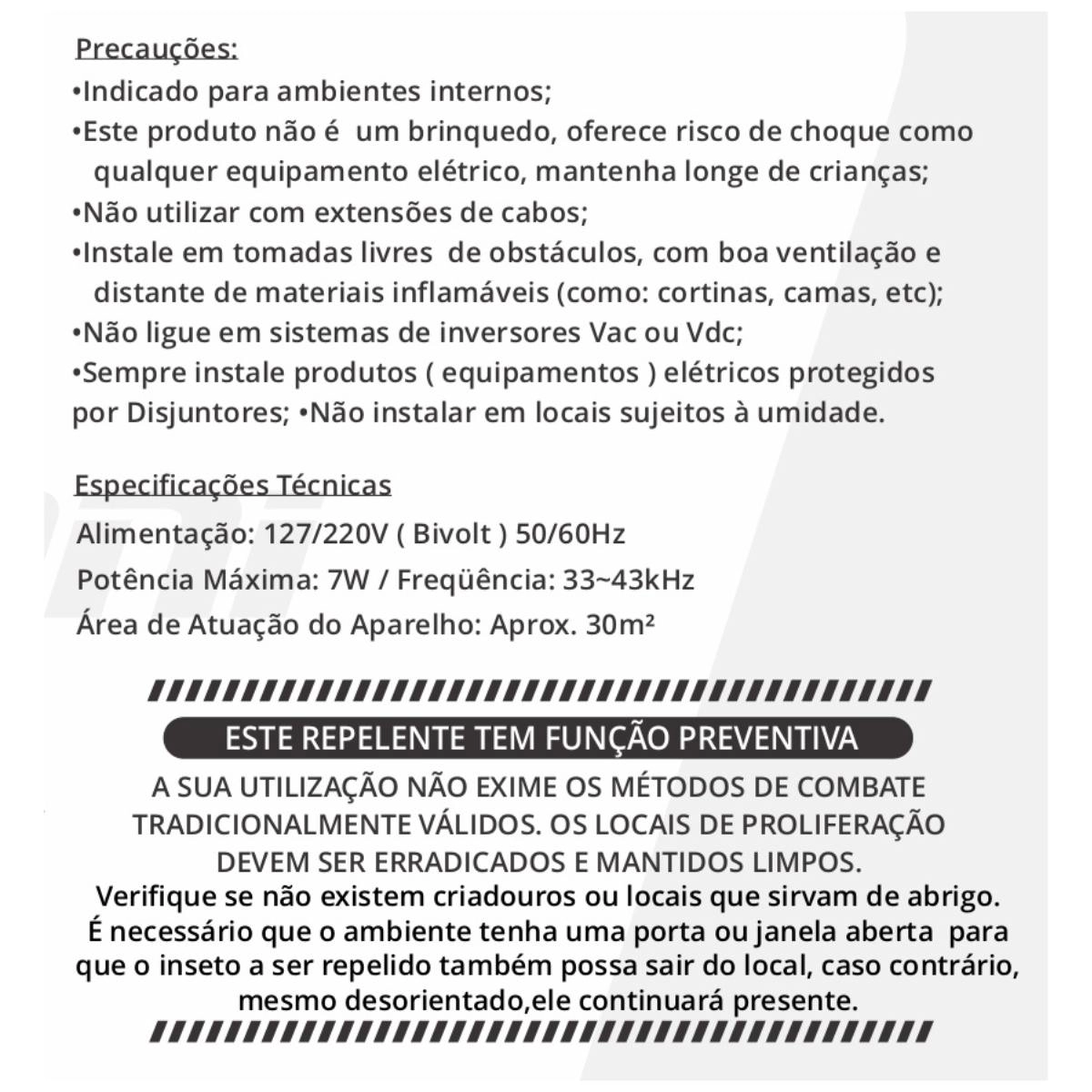 Kit 3 Repelentes Eletrônicos Pernilongo Morcego Rato Bivolt