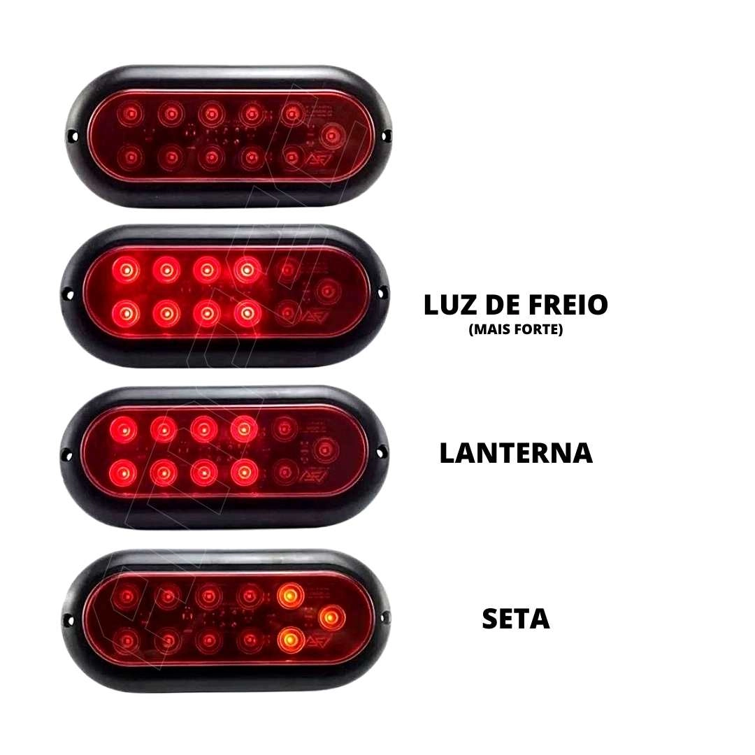 Lanterna Carreta Carretinha Reboque Jet Barco Vermelha 12V