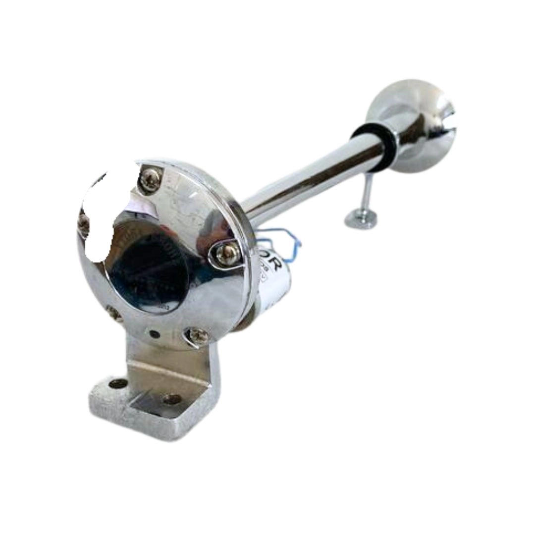 Buzina 1 Corneta 45cm Cromada Automotivas Eletropneumáticas Com Valvula Eletrica 12V/24V Bivolt VETOR Buzina 1 Corneta 45cm Cromada Automotivas Eletropneumáticas Com Valvula Eletrica 12V/24V Bivolt VETOR