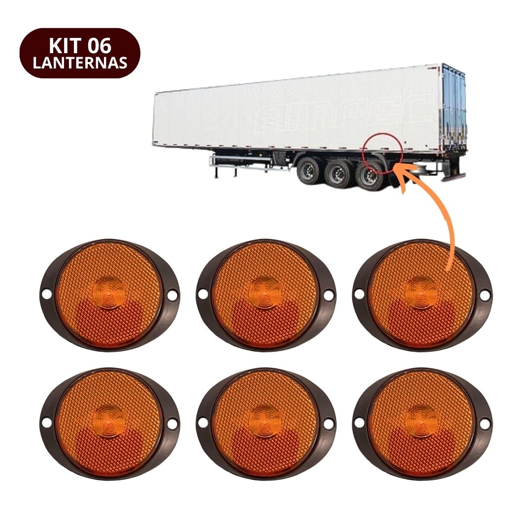 Kit 6 Lanternas Lateral Led Caminhão Carreta Frontal Amarela Kit 6 Lanternas Lateral Led Caminhão Carreta Frontal Amarela