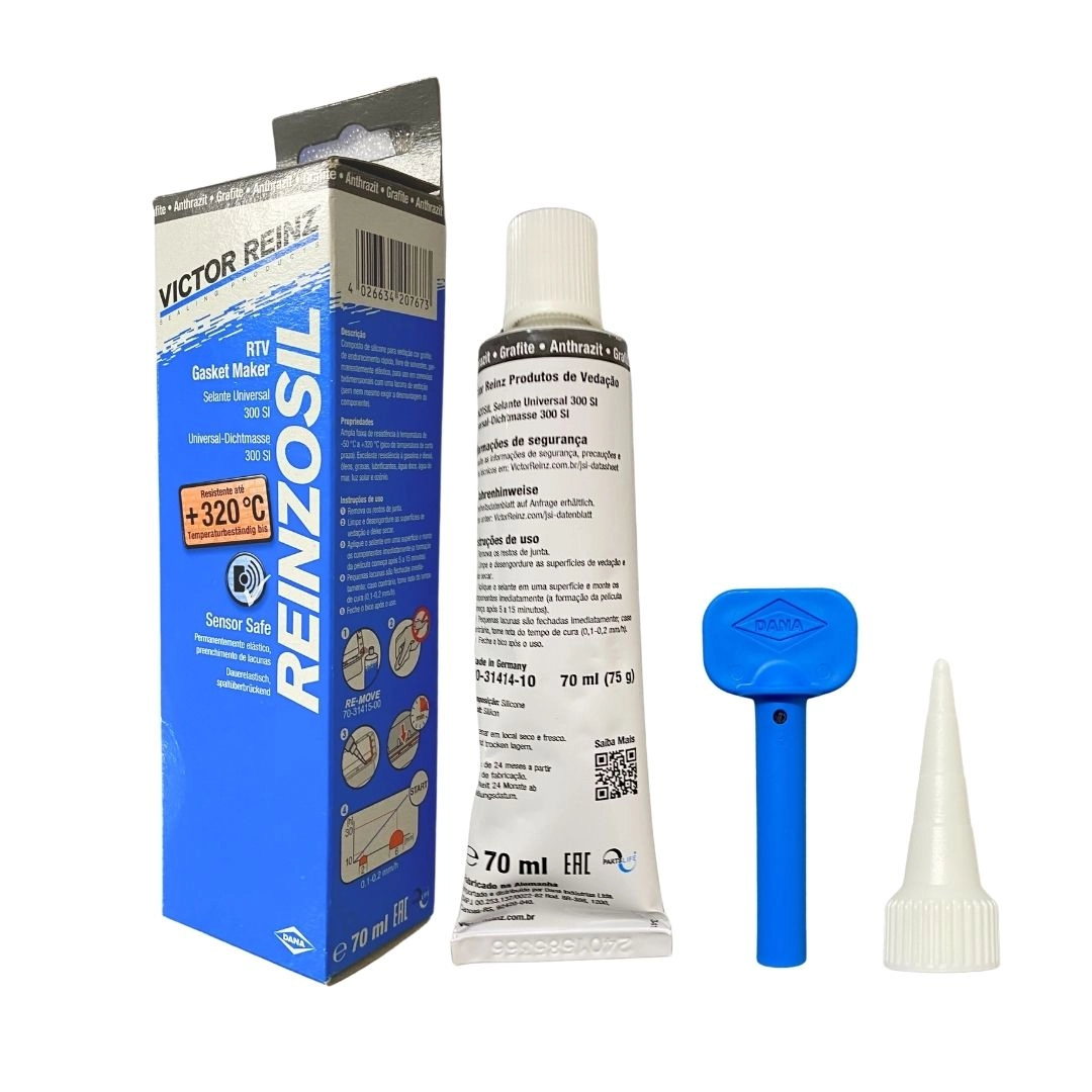 5 Cola Silicone Reinzosil Alta Temperatura Junta Admissão