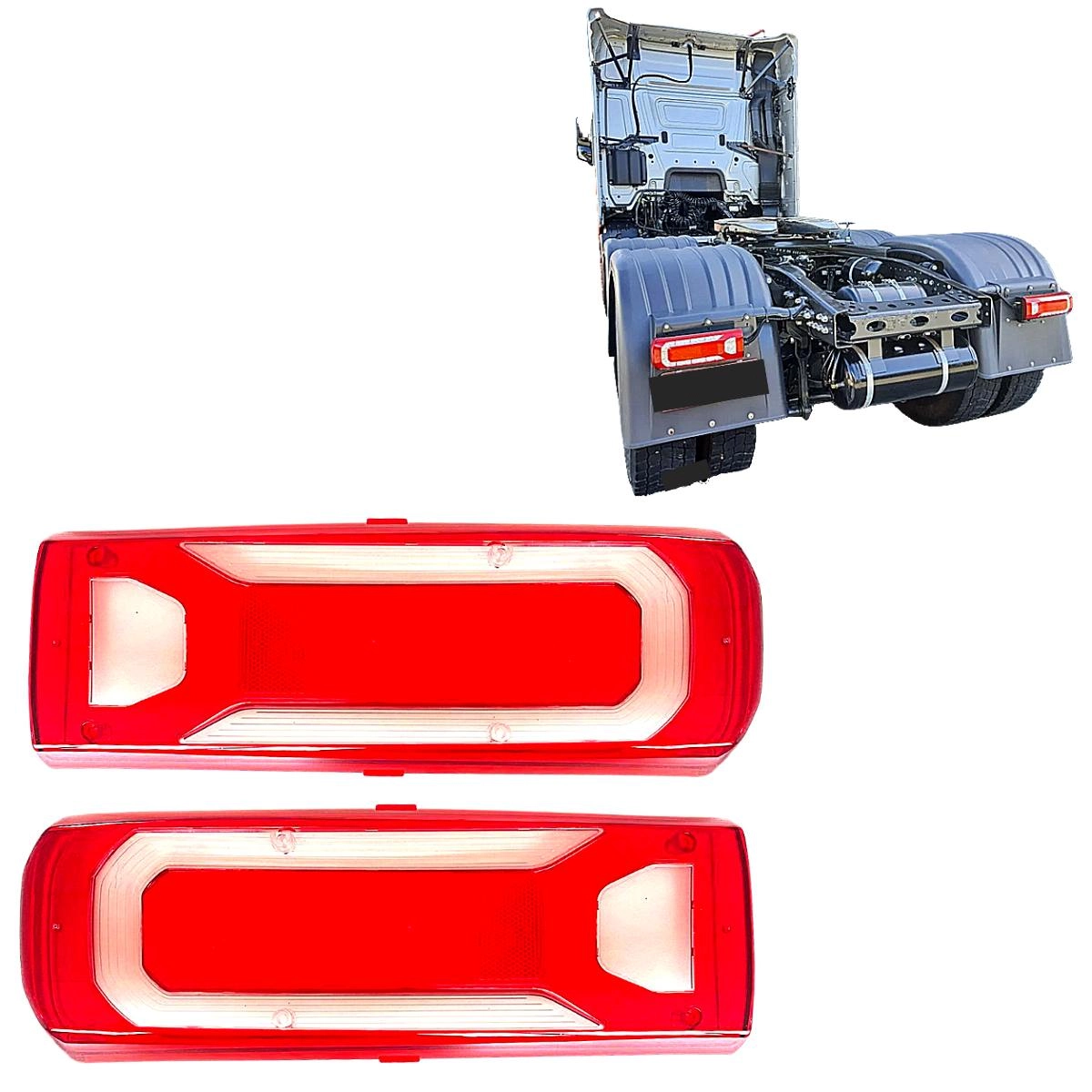 Par Lente Lanterna Traseira Compativel MB Actros Axor LED