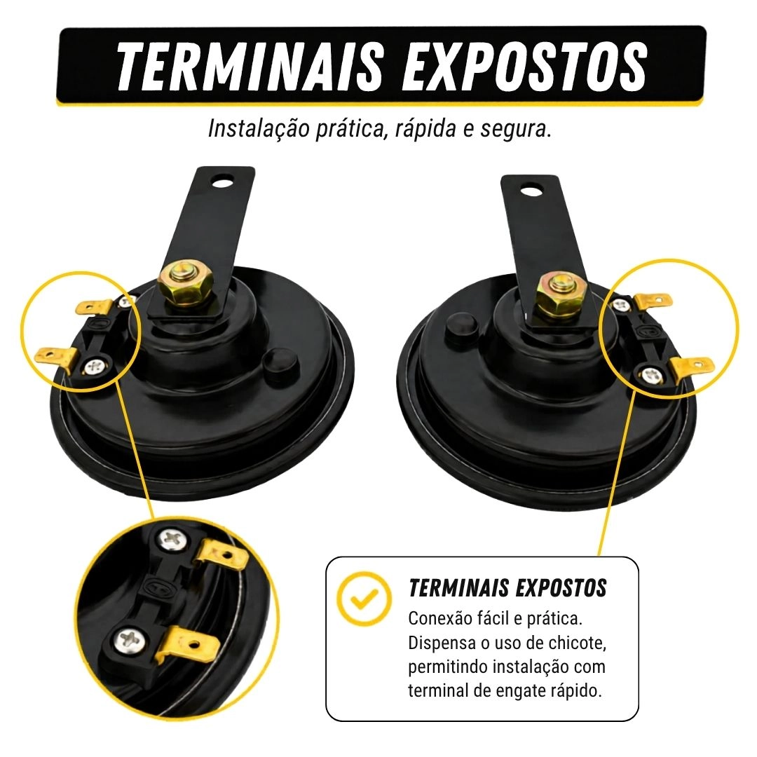 Buzina Dupla Paquerinha Grave Agudo Para Automotivo Ford Volkswagen Chevrolet Fiat 12v 115 dB Buzina Dupla Paquerinha Grave Agudo Para Automotivo Ford Volkswagen Chevrolet Fiat 12v 115 dB