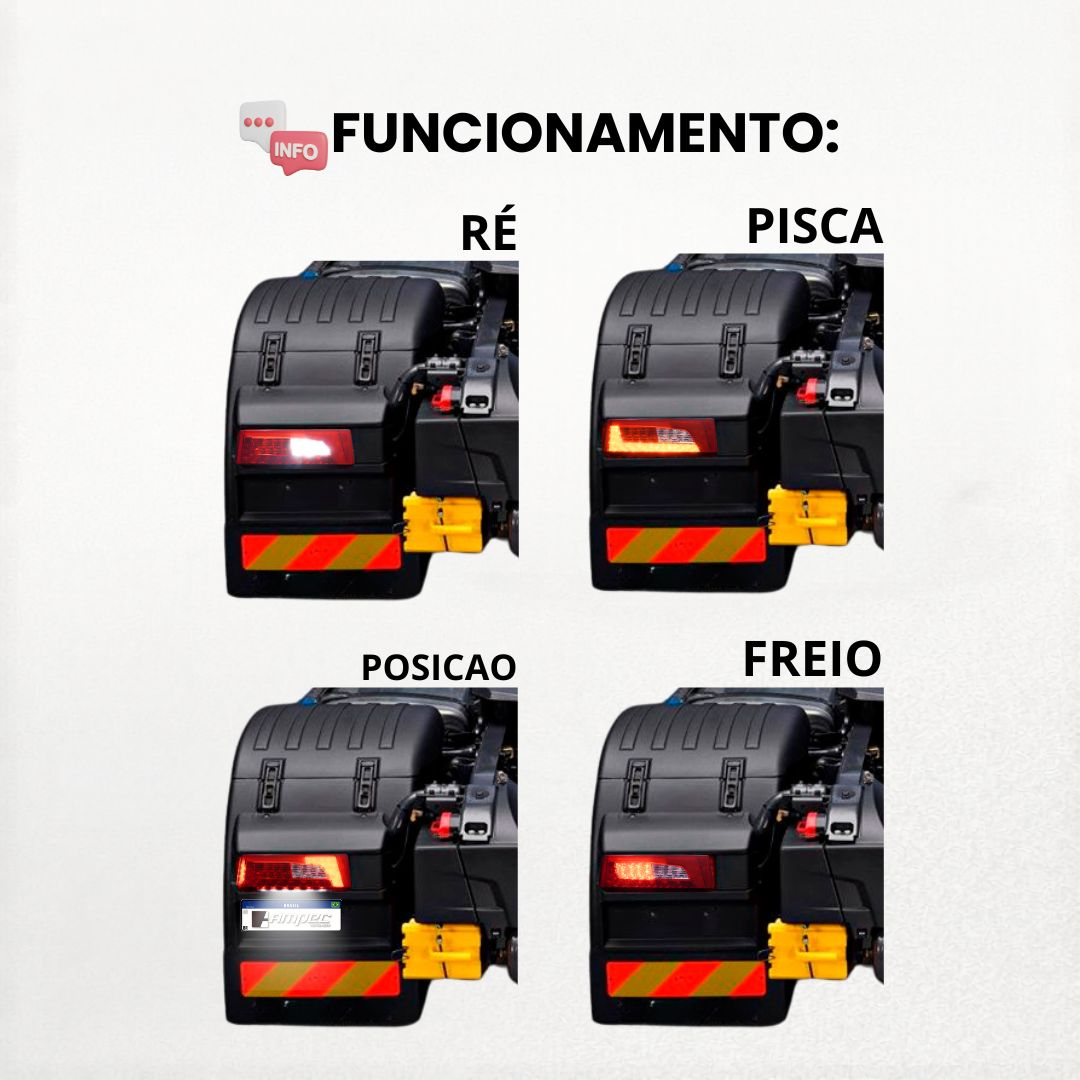 Kit Lanterna Traseira Para Scania S5 S6 Serie 5 Série 6 PGR NTG Streamline Com Chicote 2241858 2241860