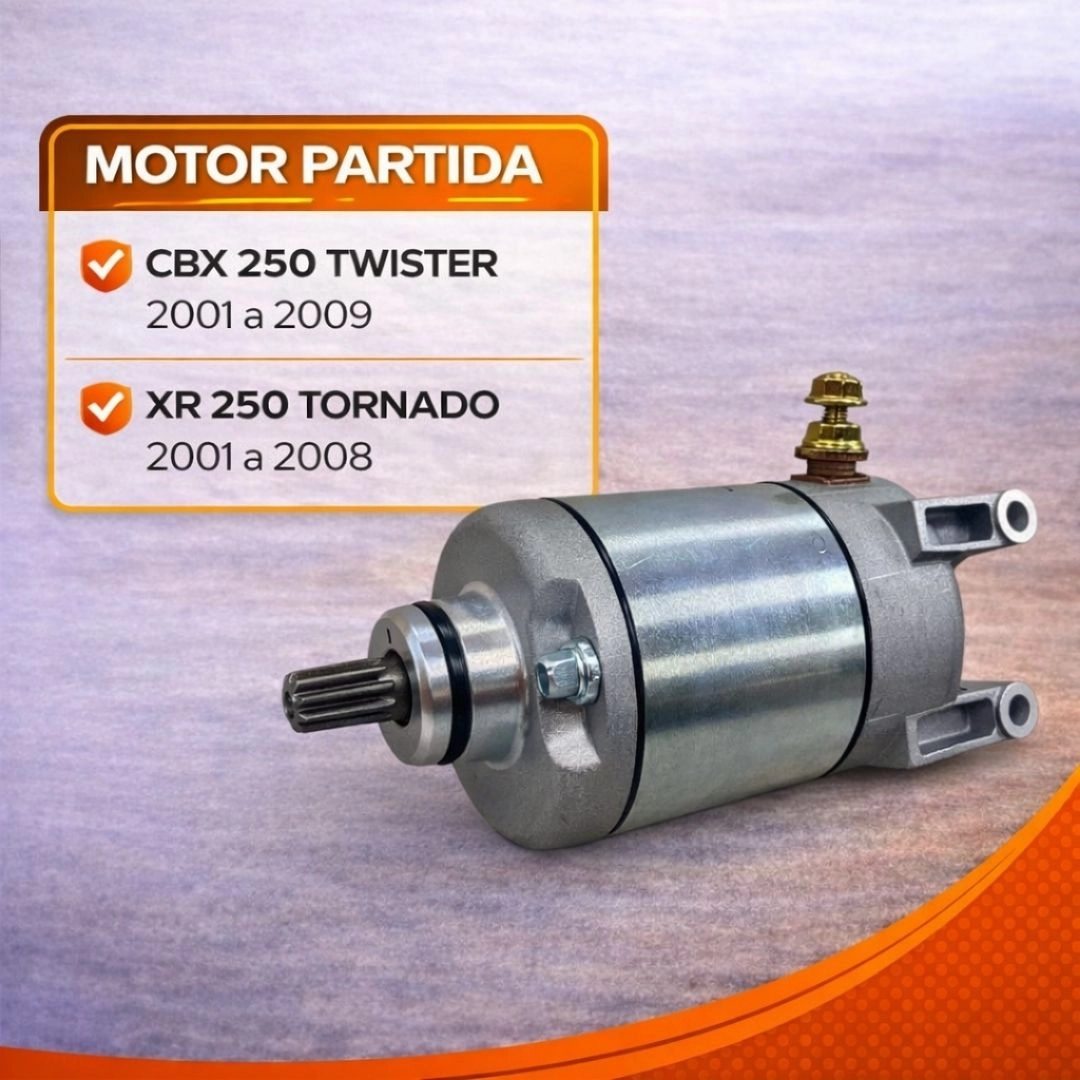 Motor de Partida Arranque 9 Dentes 12v Para Honda Xr Tornado 250 Twister 250 2001 a 2009 Magnetron 90205570 Motor de Partida Arranque 9 Dentes 12v Para Honda Xr Tornado 250 Twister 250 2001 a 2009 Magnetron 90205570