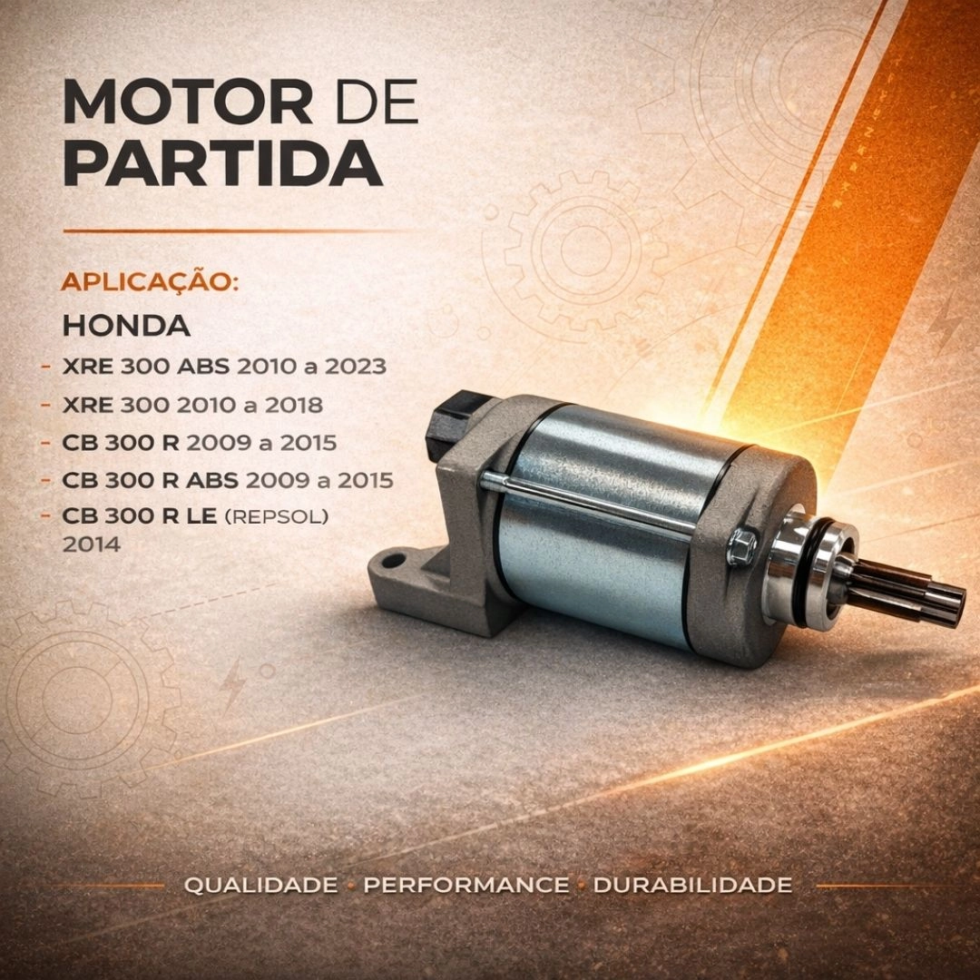 Motor de Partida Arranque 9 Dentes 12v Para CB 300R 09 a 15 XRE 300 10 a 18 Magnetron 90205860 Motor de Partida Arranque 9 Dentes 12v Para CB 300R 09 a 15 XRE 300 10 a 18 Magnetron 90205860