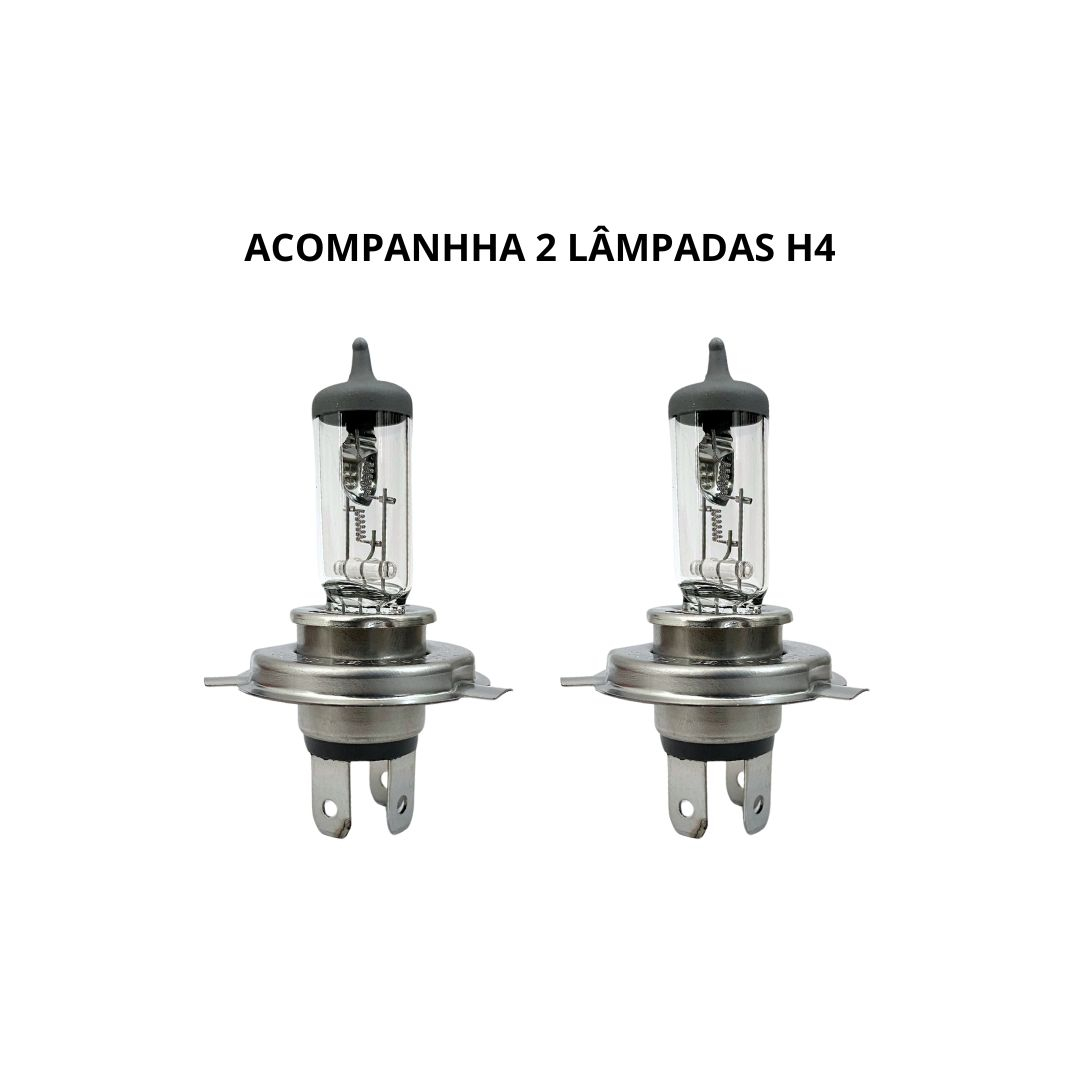 Kit Farol Dianteiro Principal Para Mercedes Benz 608 708 1972 a 1989 Com Lâmpadas Original Nino