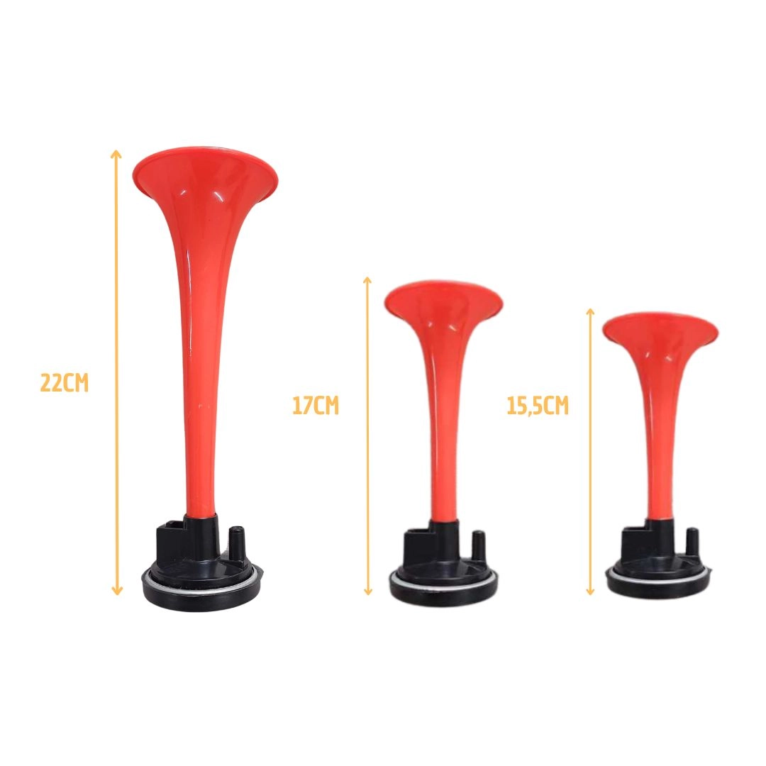 Buzina Ar Elétrica Com Compressor 3 Cornetas 12V Verdureiro