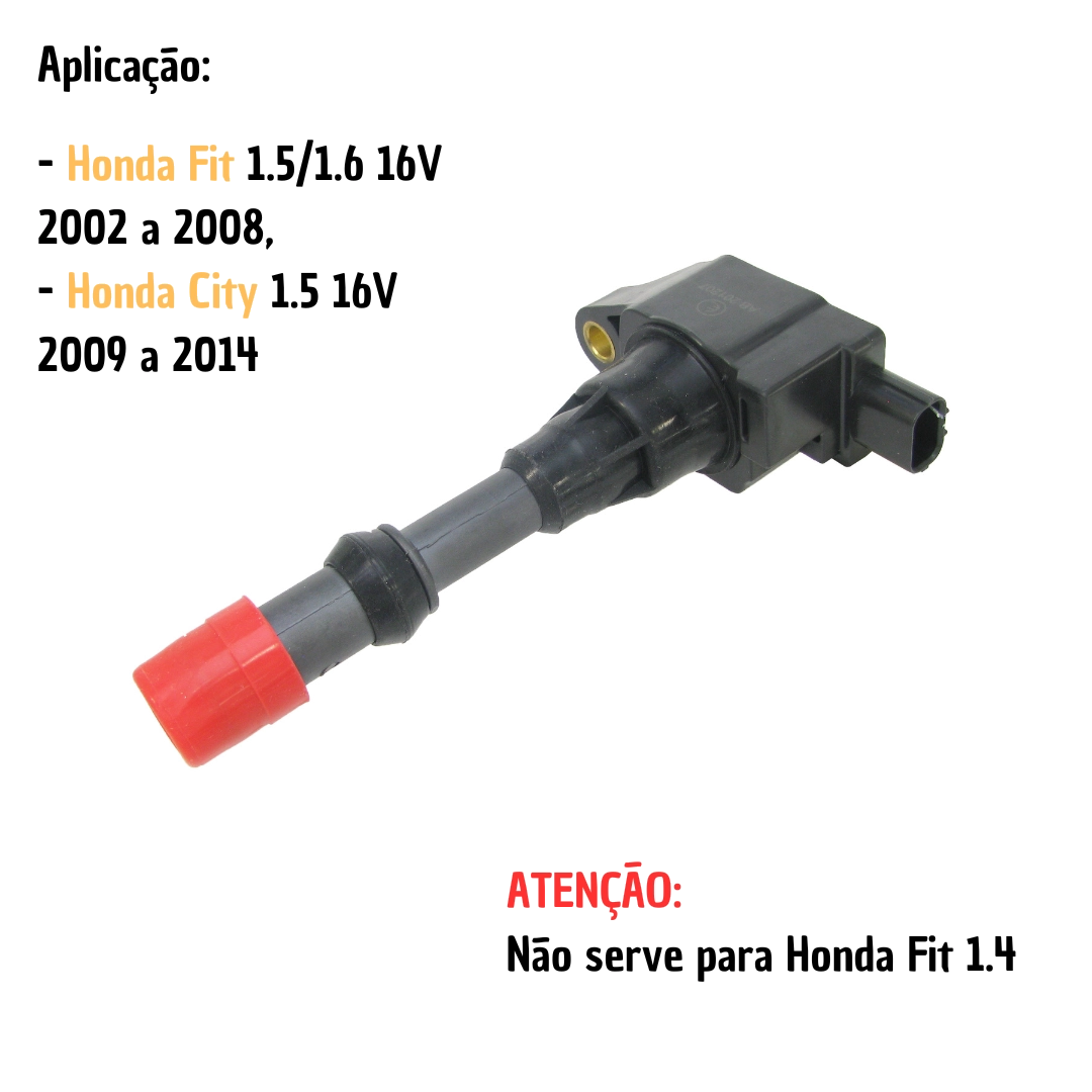 Bobina Ignição Para Honda Fit 03 à 08 City 09 à 14 12v