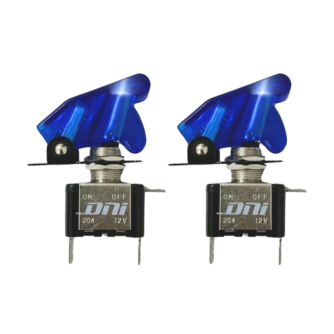 Kit 2 Chave Botão Liga Desliga 2 Posições 12v LED Azul 